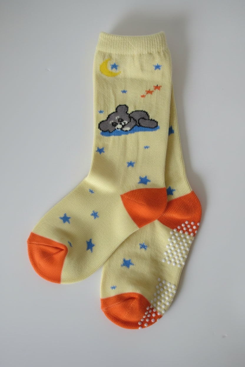 Non-Slip Socks for Kids 2-5 | Grip Socks for Active kids-Sleepy Bear