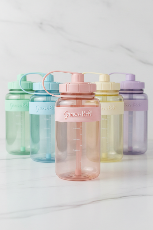 1500ML Macaron Lavender Water Bottle – Leakproof BPA-Free Water Bottle with level Markers