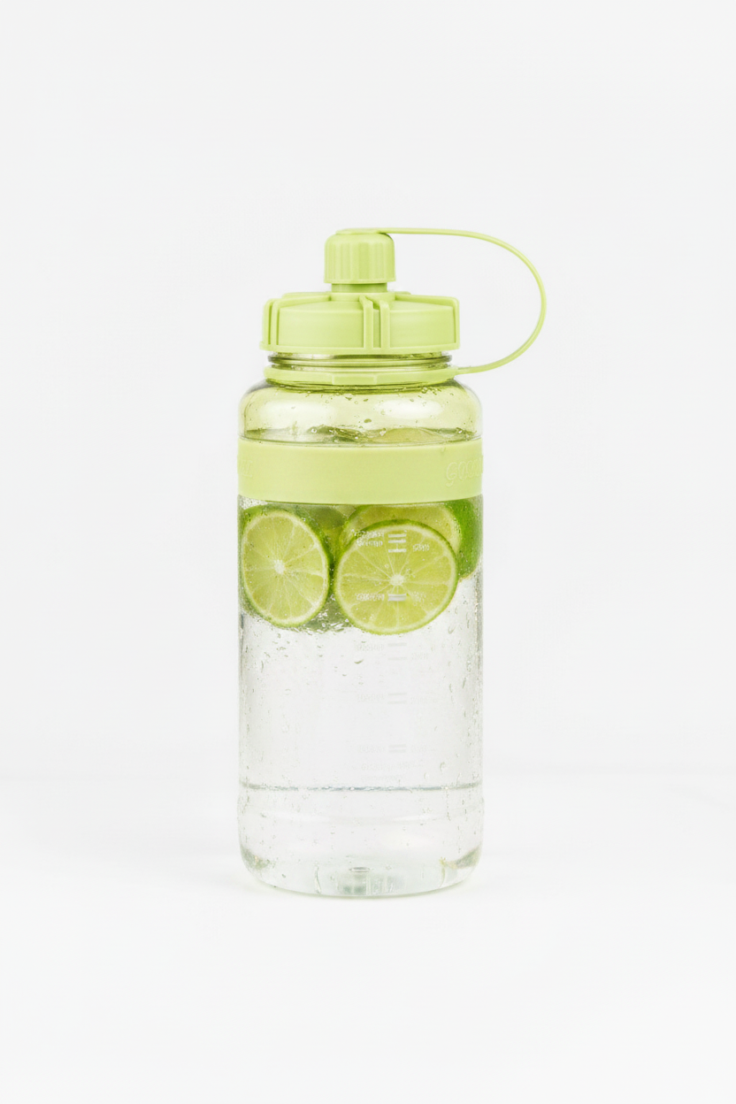2000 ML Macaron Matcha Water Bottle – Leakproof BPA-Free Water Bottle with level Markers