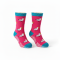 Pink bird grip socks professional product photo