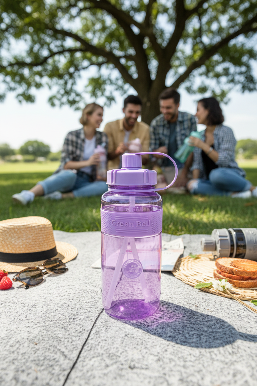 2000 ML Macaron Lavender Water Bottle – Leakproof BPA-Free Water Bottle with level Markers